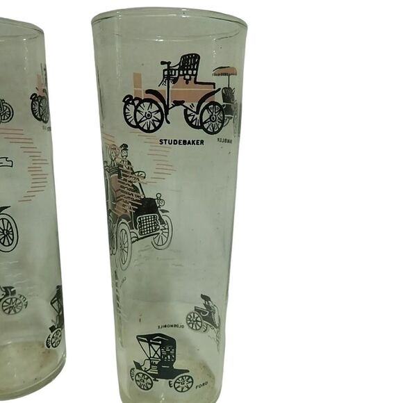 VTG Set of 6 Libbey Zombie Glasses  Antique Cadillac, Ford, Dodge CARS Unused - Picture 4 of 4